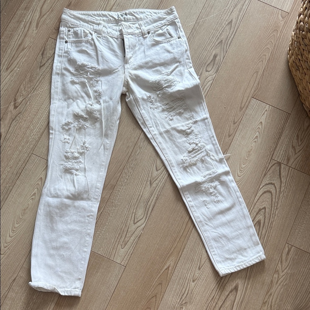 Garage White Boyfriend Jeans